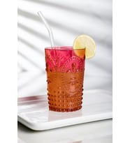 Akrilik Kırmızı Tekli Kısa Bardak & Su Meşrubat Kahve Yanı Bardağı 400 Ml ( Cam Değildir )