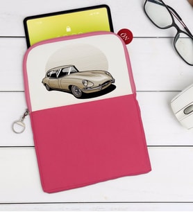 BK Gift Klasik Araç Tasarımlı Taşınabilir Koruyucu Tablet Kılıfı & Organizer Çanta - Pembe-8