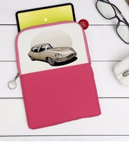 BK Gift Klasik Araç Tasarımlı Taşınabilir Koruyucu Tablet Kılıfı & Organizer Çanta - Pembe-8