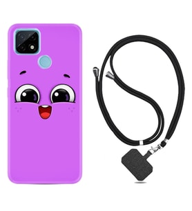 Realme C11 C21 C21Y C25Y C11 2021 Kılıf Boyun Askılı Silikon Purple Sweety 1717