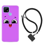 Realme C11 C21 C21Y C25Y C11 2021 Kılıf Boyun Askılı Silikon Purple Sweety 1717