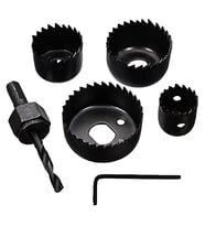 6 Parça Buat Açma Panç Seti 32-38-44-54mm & 3/8 Hex Anahtar Metal Ahşap Plastik Delik Açma