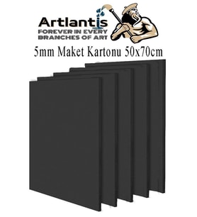 Maket Kartonu Siyah Fotoblok 5 mm 50x70 cm 5 Adet Hobi Sanat Okul Köpüklü Straforlu Maket Kartonu