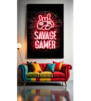 OYUNCU ODASI İÇİN NEON TONLARDA TABLO 6 Ev Duvar Salon Güzellik Salonu Ofis Dükkan Dekarasyon Kanvas Tablo (Çok Renkli)
