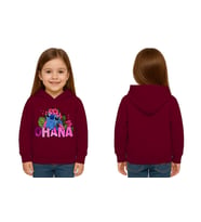Unisex Stitch Baskılı Çocuk Swaetshirt Baskılı Kapüşonlu 3 İplik Şardonlu (Bordo)