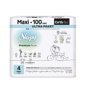 Sleepy Bio Natural Bebek Bezi Premium Plus 4 Beden Maxi 100 Adet - Standart