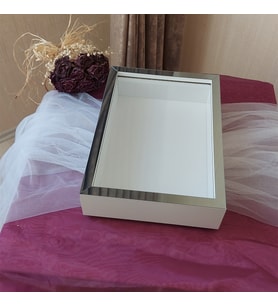 25X35 BEYAZ-FÜME LEDSİZ DERİN ANI ÇERÇEVESİ- NİŞAN SÖZ GÜLLERİNİZ İÇİN ÇERÇEVELER