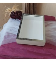 25X35 BEYAZ-FÜME LEDSİZ DERİN ANI ÇERÇEVESİ- NİŞAN SÖZ GÜLLERİNİZ İÇİN ÇERÇEVELER