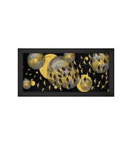 Soyut Şekiller Motifli Kanvas Tablo 50 x 70 cm Siyah Çerçeve