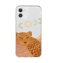Iphone 11 Uyumlu Leopar Tasarımlı Şeffaf Telefon Kılıfı