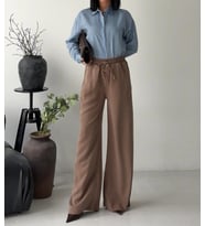 Beli Lastikli Keten Palazzo Yazlık Pantolon