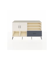 Kronos Konsol 7 Raflı Tek Çekmeceli 2 Kapaklı 176x59x99 Aytaşı-Aytaşı/Antrasit