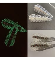 Fosforlu Neon Parlak Yeşil Renk Gümüş Pens Kıskaçlı Damla Şekil 2'li Saç Tokası El Yapımı Epoksi