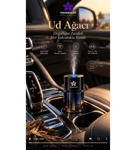 AirMist D5 Ultrasonik Aroma Difüzörü Od Ağacı – Koku Makinesi, Araç Ev Ofis İçin TEKNOKALİTE
