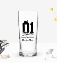 BK Gift Kişiye Özel İsimli DTF Adana Plaka Şehir Tasarımlı Rakı Bardağı, Arkadaşa Hediye, Sevgiliye Hediye