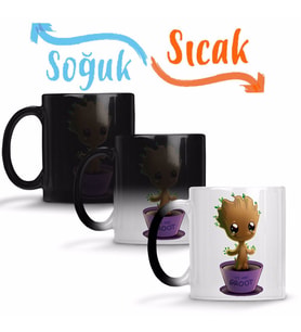 Baby Groot Sihirli Kupa Bardak Porselen