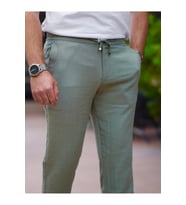 Keten Jogger Pantolon (Yeşil)