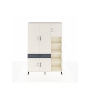 Arges Dolap 10 Raflı Tek Çekmeceli 5 Kapaklı 132x30x195 Aytaşı-Aytaşı/Antrasit