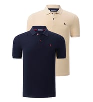 İKİLİ SET T8561 DEWBERRY ERKEK TSHIRT-LACİVERT-BEJ (Karışık)