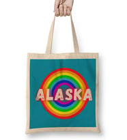 Alaska Vintage Retro Rainbow Style Bez Çanta Uzun Saplı