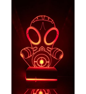 Gas Mask 16 Renk Kumandalı 3D Gece Lambası