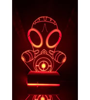 Gas Mask 16 Renk Kumandalı 3D Gece Lambası