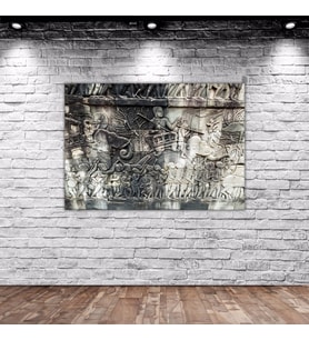 BK Home Eski Khmer Duvar Oyma Tasarımlı Kanvas Tablo 50x70cm-2