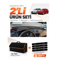 e-biz SEAT IBIZA (2008-2017) Uyumlu Torpido Örtüsü + Tay Tüyü Çanta - Siyah-Kahverengi - SE004