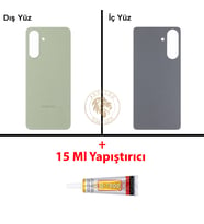 Samsung A56 Yeşil Arka Pil Kapağı Batarya Kapağı Lazer Kesim + B-7000 Yapıştırıcı