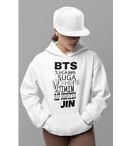 BTS Müzik Grubu Jungkook Suga J-Hope Jimin Jin Rap Monster Yazılı Unisex Oversize Hoodie