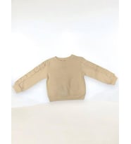 Kız Çocuk Kolları Fırfırlı Bluz (Krem)