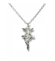 Snake and Cross Unisex Kolye – 60 cm Zincirli, Güç ve İnanç Temalı Tasarım (Gümüş)