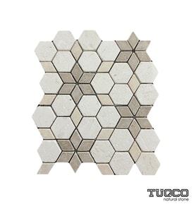 TUQCO Doğaltaş Fileli Starline Traverten Mix Eskitme Mermer Mozaik