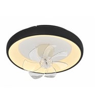 Siyah Ø50cm LED Fanlı 4000K Gün Işığı Modern Hareketli Plafonyer Avize
