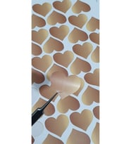 Yapışkanlı Kalp Şekilli Gold Sticker Etiket Hediye Paketleme ve Zarf Etiketi 42 Adet