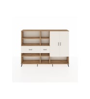 Arges Dolap 10 Raflı 2 Çekmeceli 2 Kapaklı 220x30x163 Çam-Aytaşı