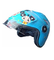 Motosiklet Çocuk Kaskı Yarım Kask Mavi