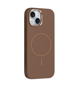 Coverzone iPhone 13 ile uyumlu K?l?f MagSafe ile uyumlu Magnetic Wireless ?arj �zellikli Metal Kamera Koruma �er�eveli Z-Edi Silikon Kapak iPhone 13 i�in k?l?f - Kahverengi