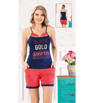 Lilitime 2128 Black Gold Kadın Şort Takım (Mor-Pembe)