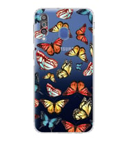 PrintiFy Samsung Galaxy M30 ile Uyumlu Water Color 2  Kamera Korumalı Şeffaf  Kılıf