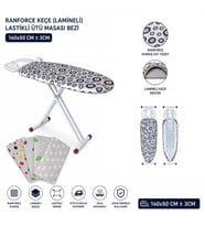 Ranforce Keçe Ütü Masası Bezi - Lastikli - Lamineli - 140x50 cm