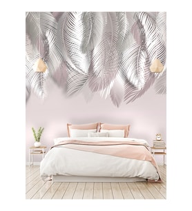 Dreamwall Sarkık Yapraklar Desenli Silinebilir Sağlıklı Tekstil Duvar Kağıdı (Pastel Aşı)