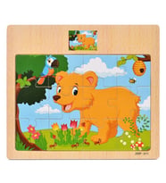 Hayal Sepeti AYICIK resimli Ahşap Çocuk Puzzle 12 Parça 15x17cm