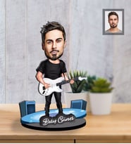Kişiye Özel Gitarist Karikatürlü İki Katmanlı Ahşap Biblo Bay-3