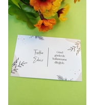 100 Adet Lux Kalın Kuşe Tebrik Kartı - Teşekkür Kartı -Lak Kaplama 8 x 5 cm (M5)