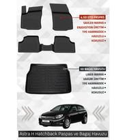 Sahler Opel Astra H Hatchback Uyumlu 4.5D Premium Havuzlu Oto Paspas Ve Liner Marka 3D Bagaj Havuzu