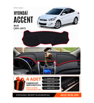 HYUNDAİ ACCENT BLUE (2011-2017) Uyumlu Torpido Örtüsü Torpido Kılıfı - Siyah Kırmızı