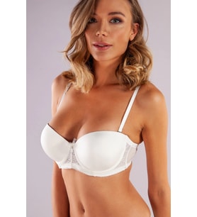 Golshan Gala Push-Up Strapless Bra, Ekru Konforlu ve Şık Sütyen, Strapless