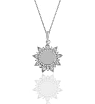 Söğütlü Silver Gümüş rodyumlu zirkon taşlı sunflowers güneş kolye