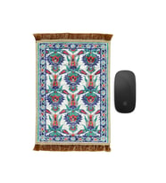 Bursa İpek Su Yeşil Dekoratif Küçük Halı Mousepad